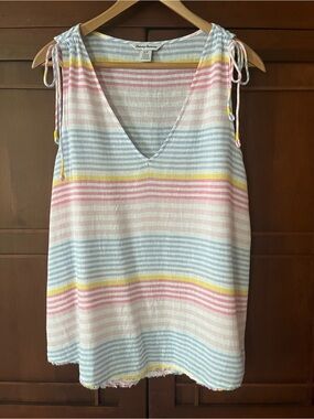 Tommy Bahama Women’s Striped Tie-Shoulder Sleeveless Tank S